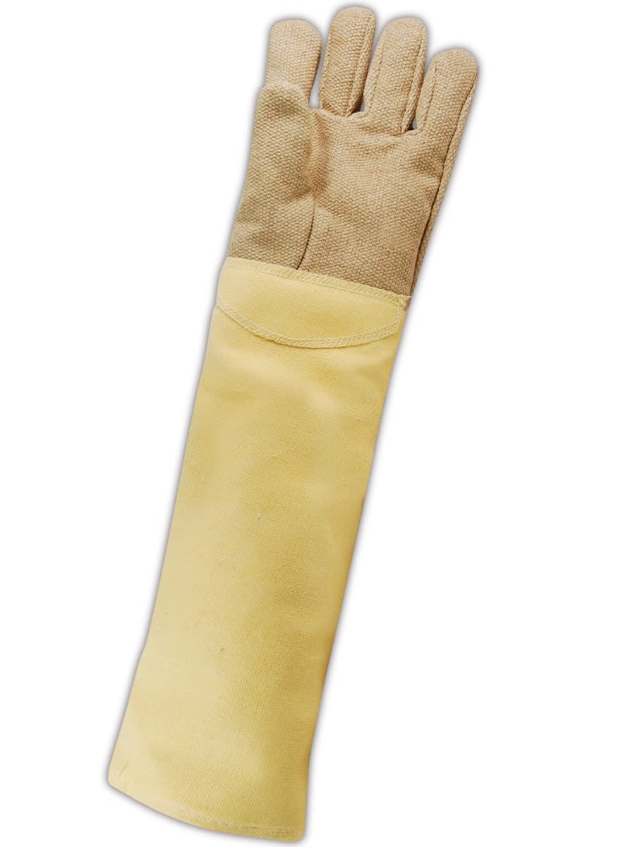 MAGID Extra-Heavyweight Norbest & Goldenbest High-Heat Gloves, 6 Pairs, 18” Long, Size 9/L, Tan, KB1318WL