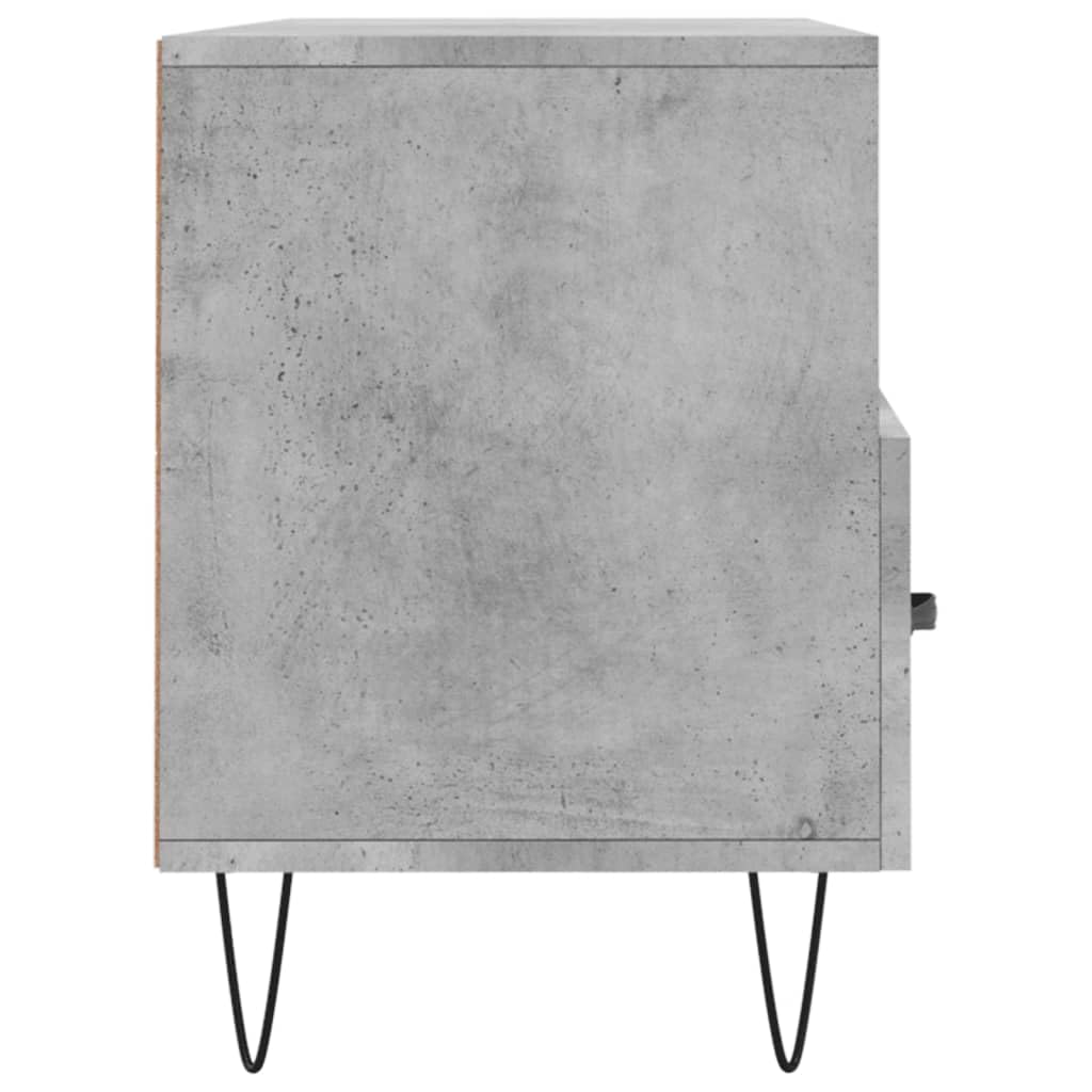 le Konsola TV z Ders, szary cement h, 102 x 36 x 50 cm, wielowarstwowe drewno i żelazo, eleganckie futro do salonu, nowoczesny stojak na telewizor, szafka Sto na akcesoria telewizyjne
