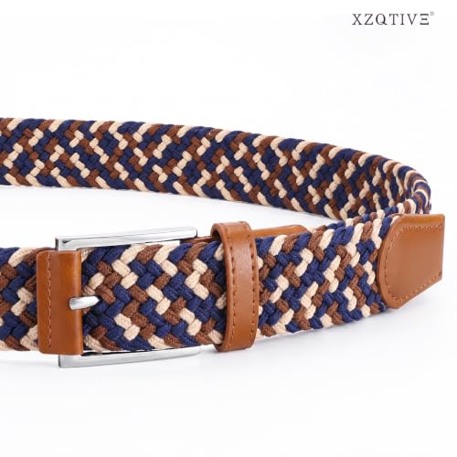 Image of XZQTIVE Braided Stretch Belt Mens Gift Elastic Woven Belt for Golf Casual Pants Shirts Jeans