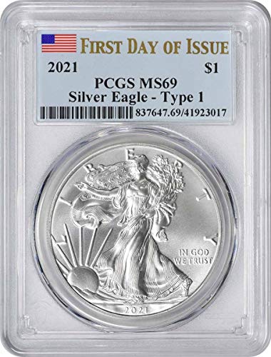 2021 American Silver Eagle Dollar Type 1, First Day of Issue...