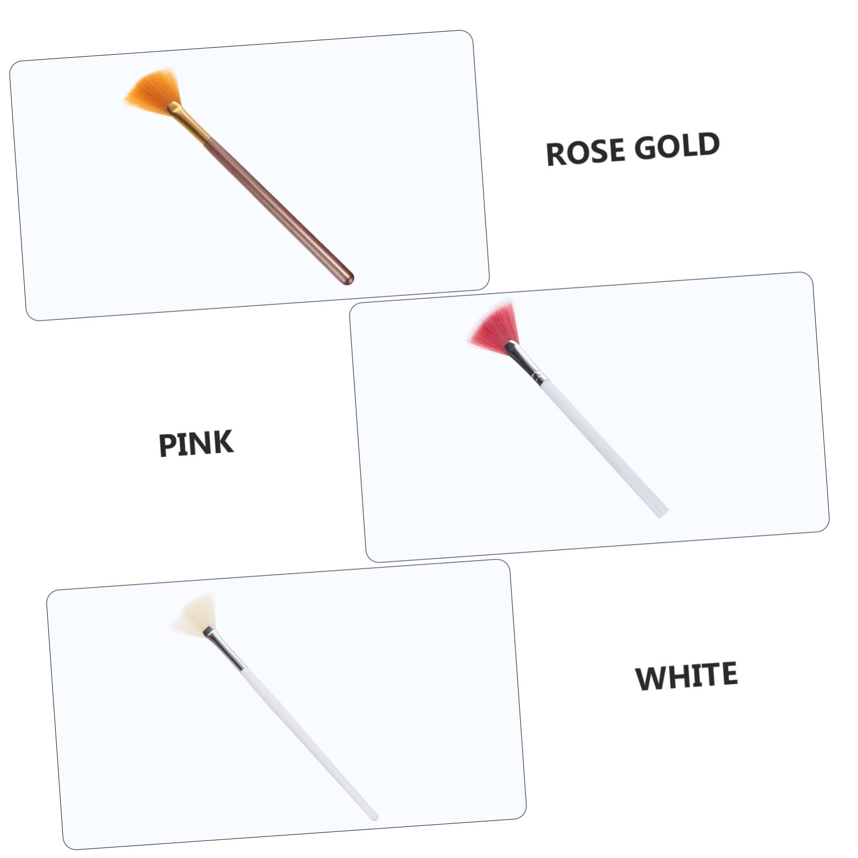 ABOOFAN 15pezzi Spazzole Fan-shaped Per Applicatori Per Illuminante e Blush Per Rosa Per Cosmetici