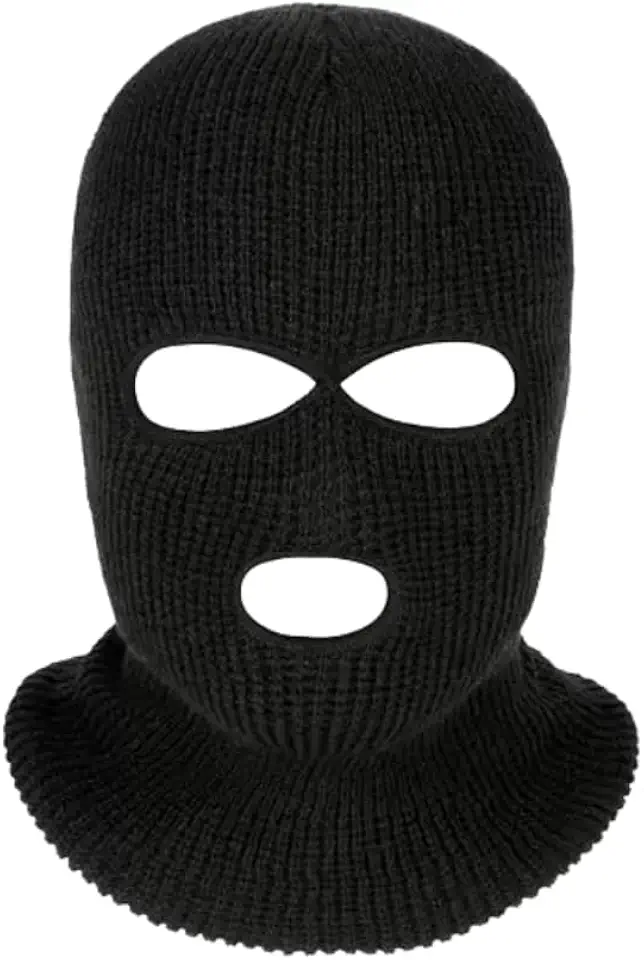 Capuz Ninja Balaclava Preta 3 Furos, para Motoqueiros, Ciclistas