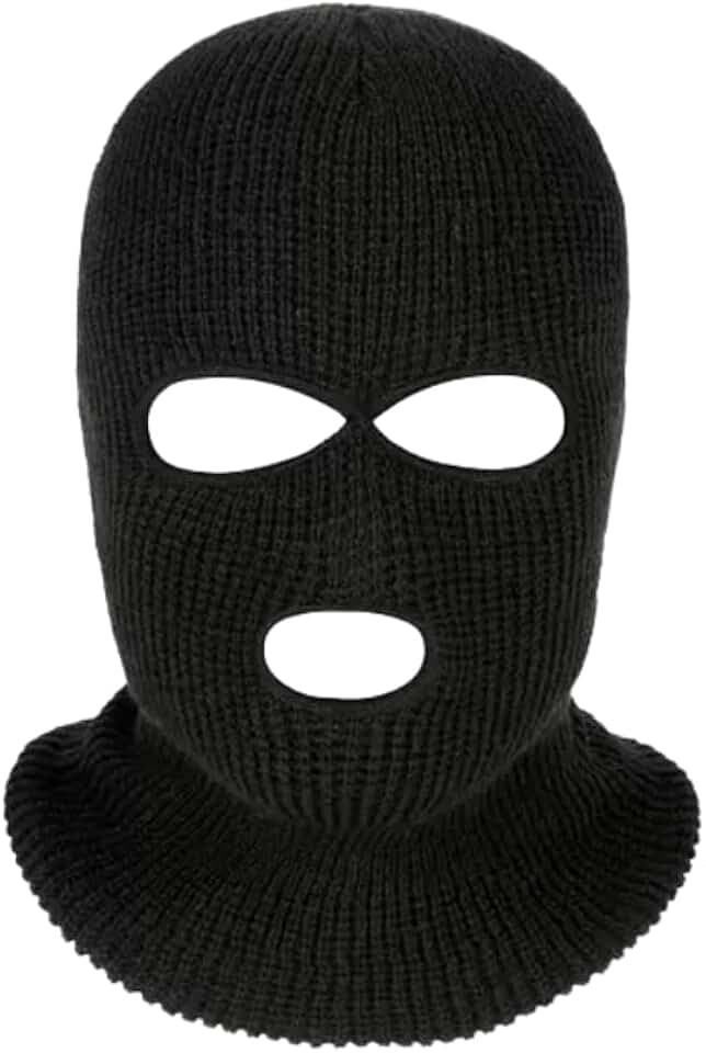 Capuz Ninja Balaclava Preta 3 Furos, para Motoqueiros, Ciclistas