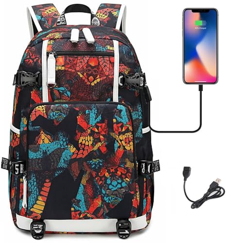 ISaikoy Anime Kaiju No. 8 Mochila Hibino Kafka Daypack Mochila Laptop Mochila Escolar com Porta de C