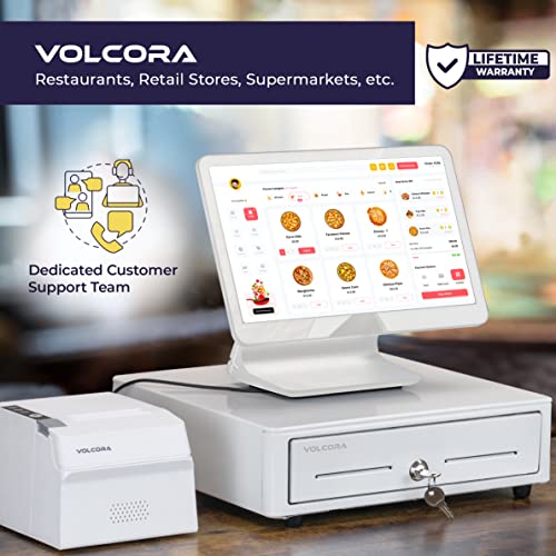 Cash Register Drawer For (Pos) Point Of Sale System With Round Corner 13", Removable Coin Tray, 4 Bill/5 Coin, 24V, Rj11/Rj12 Key-Lock, Media Slot,Cash Till, Money Drawer For Businesses, White #TOP5