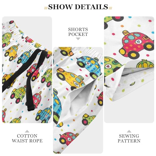 Colorful Taxi Pajama Bottom Shorts for Men Soft Casual Sleep Lounge Shorts with Pockets S-XXL4