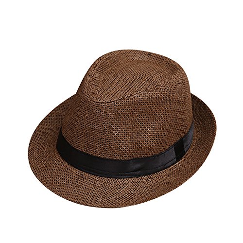 Toddler Boys Girls Winter Hat, Children Kids Summer Beach Straw Hat Jazz Panama Trilby Fedora Hat Gangster Cap