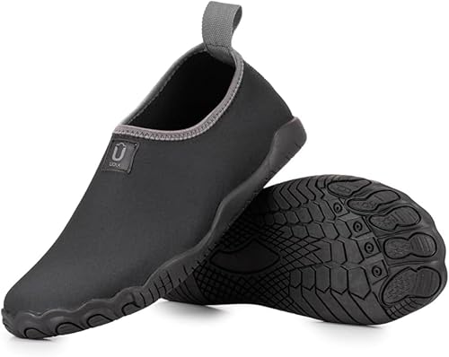 Sapatilha Náutica Neoprene Unissex Corrida Pesca Mergulho Praia Caiaque Trilha Surf (Preto Cinza, BR