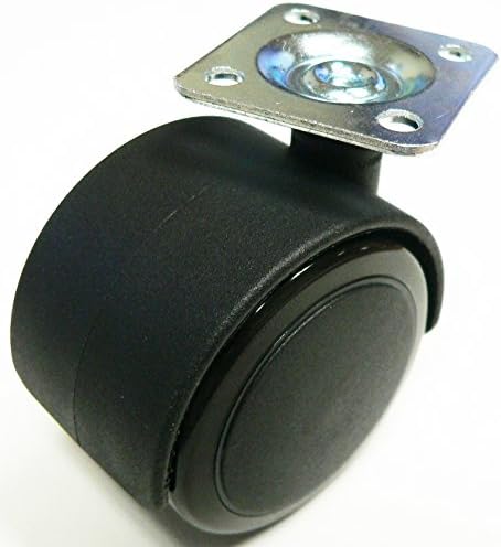 2-3/8" Heavy Duty Soft Wheel Caster Wheel for Hardwood Floor use, with Plate, Pack of 4