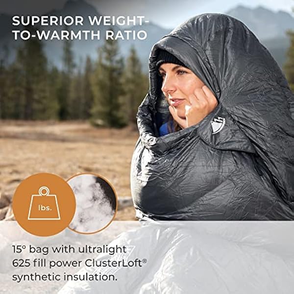 Hyke & Byke Katahdin 15 & 0F 625 Fill Power Hydrofobe slaapzak met geavanceerde synthetische - Ultra lichtgewicht 4 seizoenen mannen en vrouwen mama tas ontworpen voor backpacken