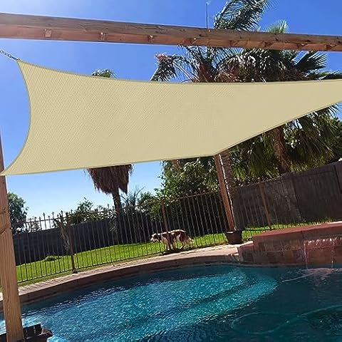 Windscreen4less 16' x 20' Sun Shade Sail Rectangle Outdoor Canopy Cover UV Block for Backyard Porch Pergola Deck Garden Patio (Beige) Cover