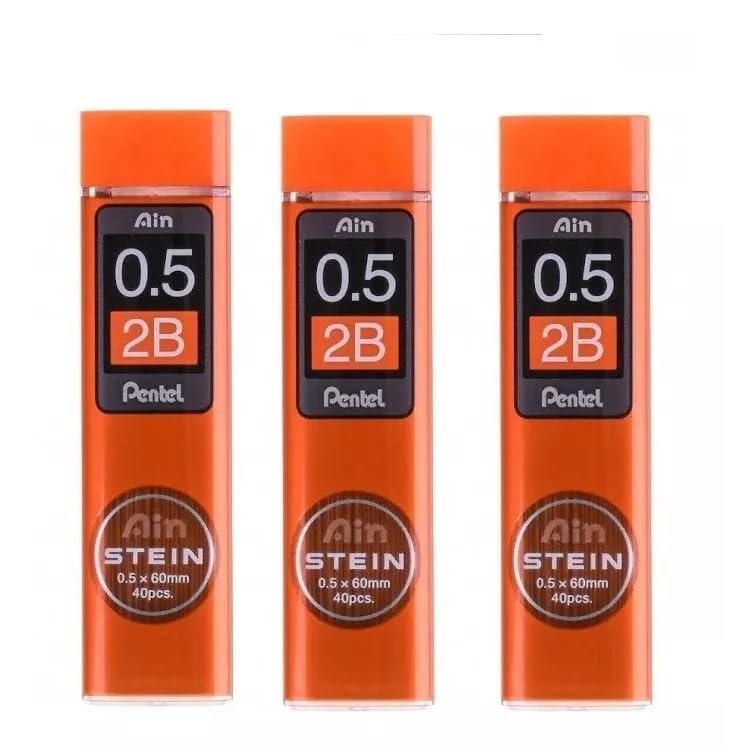 Pentel Grafite Ain Stein 0,5mm 2 B Tubo C/40 Grafites X 3 unidade...