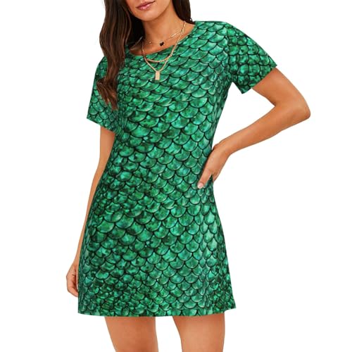 Chemise de nuit motif écailles de poisson pour vos soirées détente