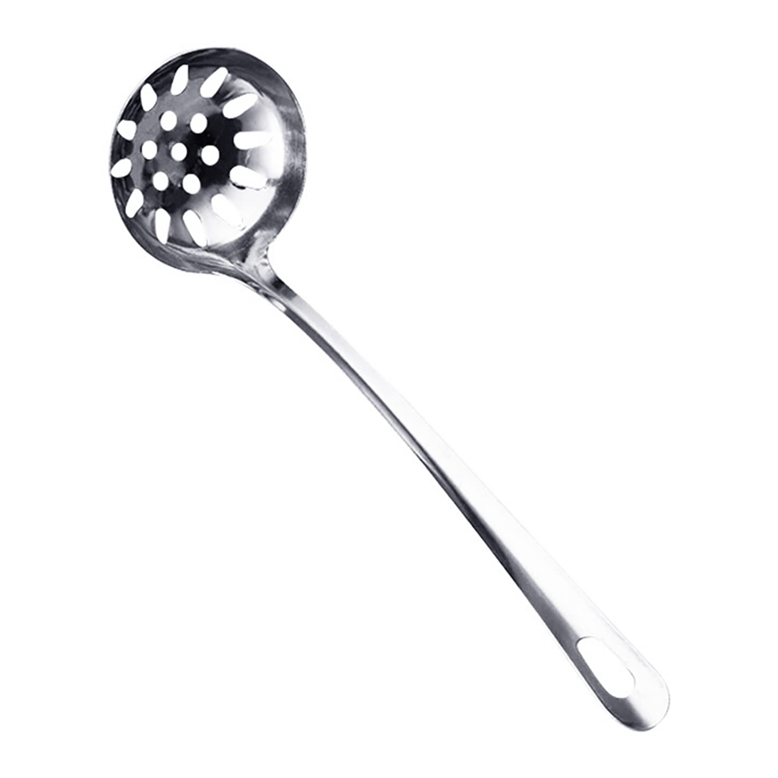 matumou Soup Ladle Colander Spoon High Temperature Resistant Long Handle Stainless Steel Hanging Hot Pot Scoop for Kitchen Spoon