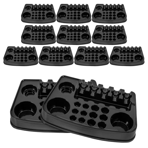 ULTECHNOVO Paletas descartáveis para pigmentos de tatuagem 12 unidades pretas paleta pequena para suporte de tintas embalagens para prática e uso profissional em salões de beleza