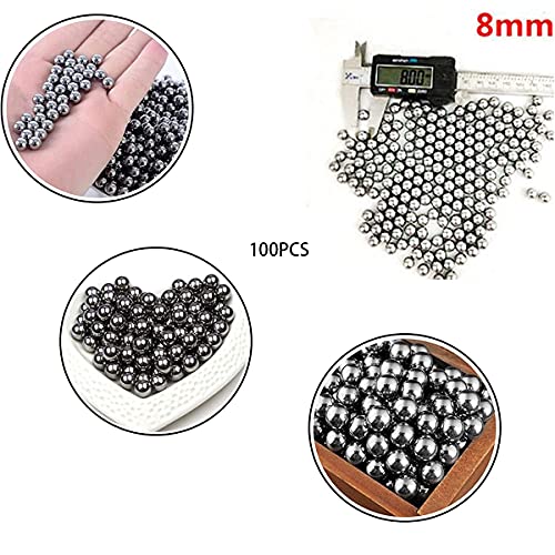 Dingzing 100PCS Metallkugeln Für Steinschleuder Reinigungsperlen Für Flaschen Fahrrad Stahl Kugel Ersatzteil Stahlrundkugeln 8 mm Verwendung Hochwertiger Edelstahl Poliertechnologie