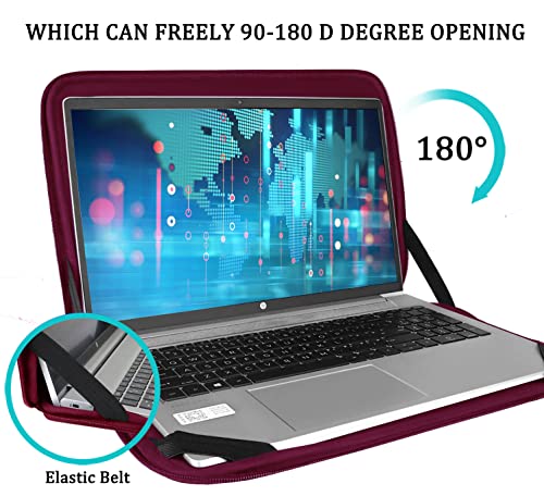 Image of Laptop Sleeve Bag 15.6 inch, BOOEUDI Durable Shockproof Protective Computer Carrying Cover with Front Pocket, Briefcase Handbags Laptop Sleeve Bag for 15.6 inch HP, Dell, Acer, Asus, Notebook, WineRed