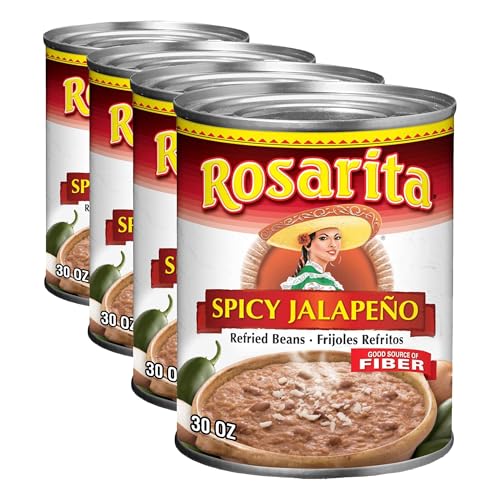 Rosarita Spicy Jalapeno Refried Beans, 30 oz (Pack of 4)