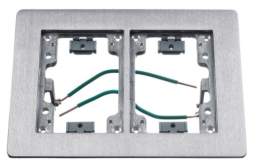 Hubbell Wiring Systems SA3084W Aluminum 2-Gang Floor Box Rectangular Flat Flange, 8-1/8" Length x 6" Width, Gray