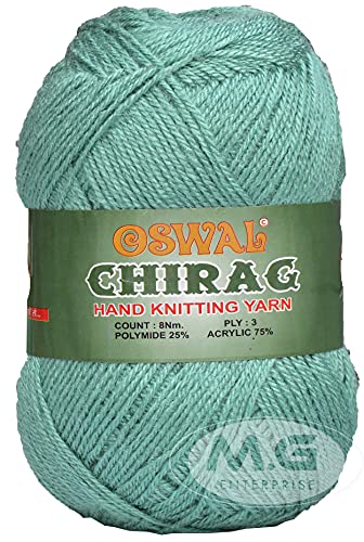Image of M.G ENTERPRISE Os wal Chirag Turquoise (600 gm) Wool Ball Hand Knitting Wool /Art Craft Soft Fingering Crochet Hook Yarn, Needle Knitting Yarn Thread Dyed EF