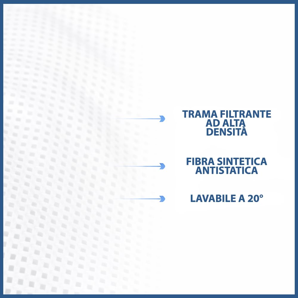 Prefiltro per Aspiracenere Filtro HEPA Originale Compatibile con Ribimex Serie PRCEN, Antistatico Autoestinguente Lavabile, Bianco (2 Pezzi)