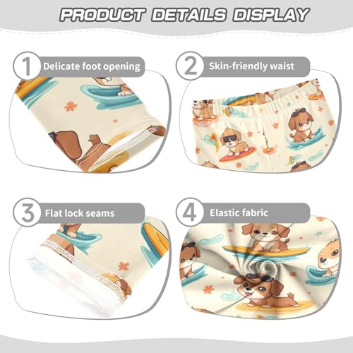 Surfboard Dog Girls Leggings Soft Stretch Workout Yoga Dance Pants for Kids Casual Tights3