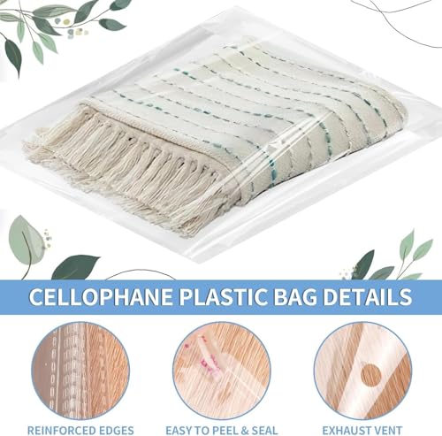 Image of RAAHII 50 piece Plastic packing Transparent Sealable Poly Bags For Saree suit shirt jacket Clothes cover storage in wardrobe Clear Dust & Moisture Resistant Clothing Covers (50, 10X14)