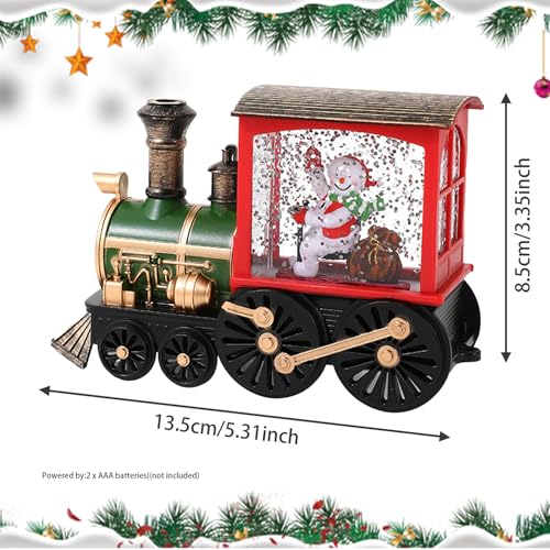 Train de Noel retro eclairé a eau scintillante, finition de qualite pour deco de sapin - 5