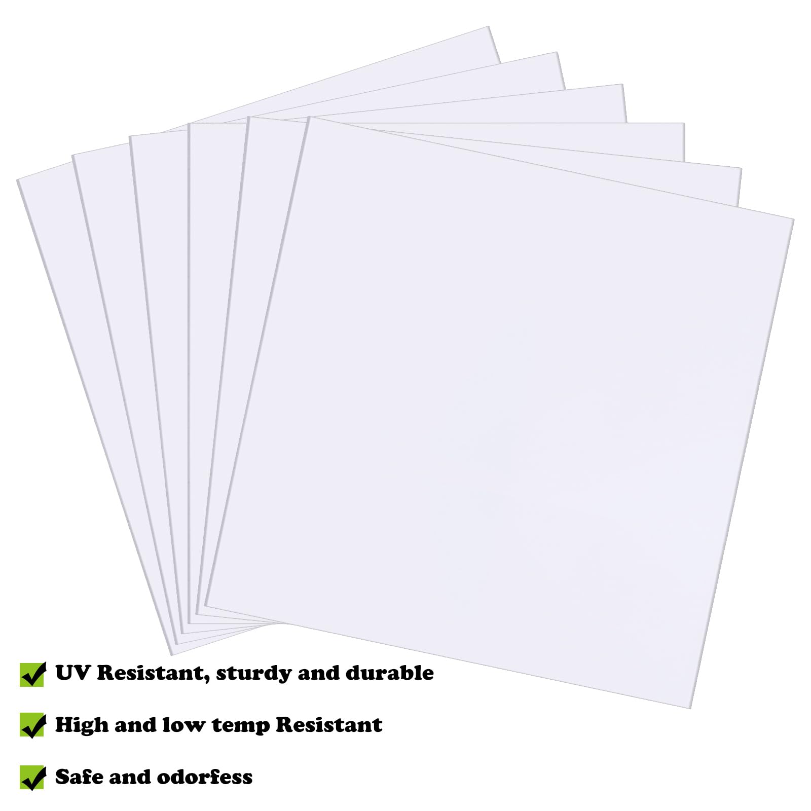 Lot de 6 feuilles acryliques blanches de 3 mm, 30 x 30 cm, feuilles en plastique blanc brillant à découper pour maquettes, projets d'art et d'artisanat