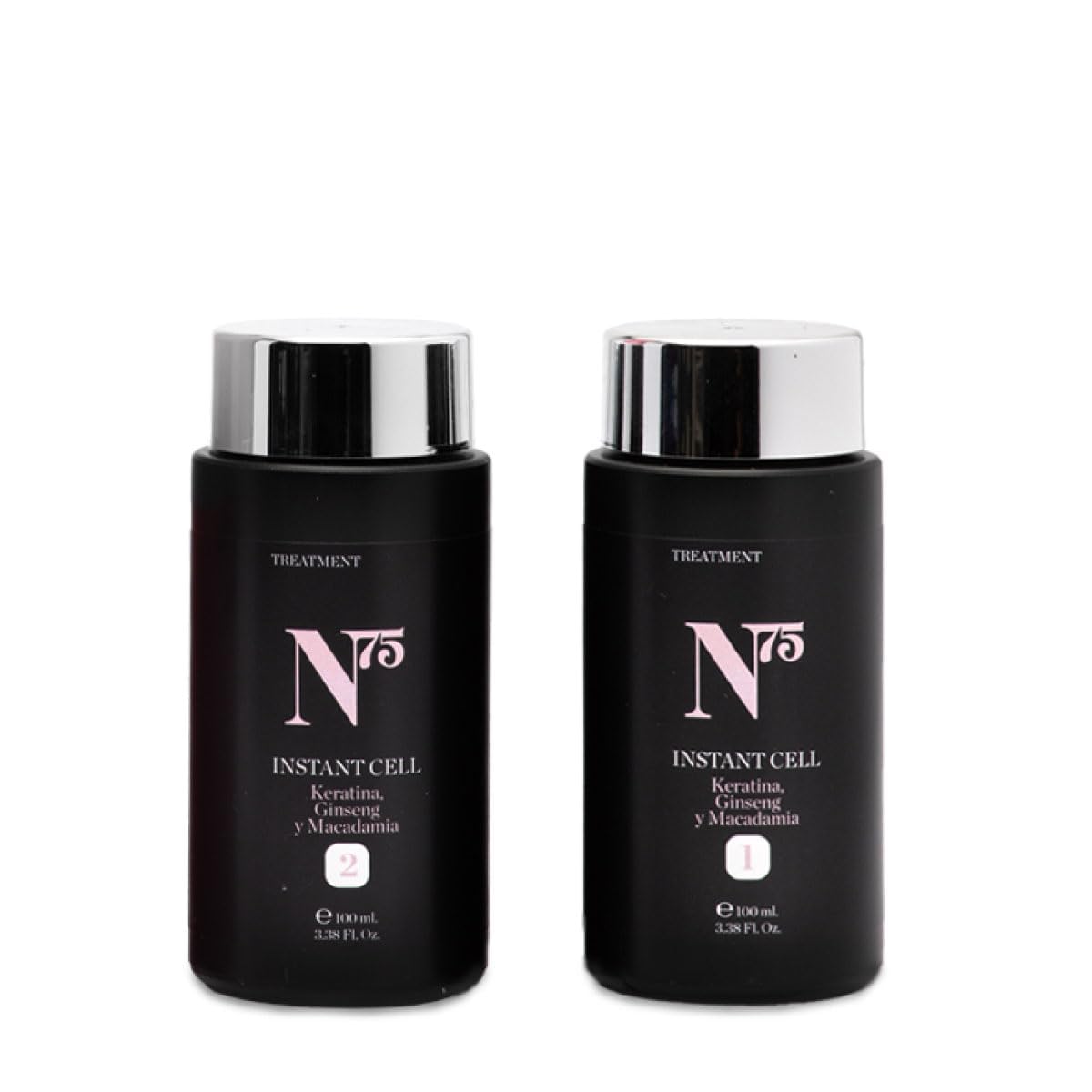 N75 Instant Cell Hair Treatment 2-Step Kit 100ml – Deep Repair & Anti-Frizz for Damaged Hair – Rejuvenating Keratin Formula with Ginseng & Macadamia –