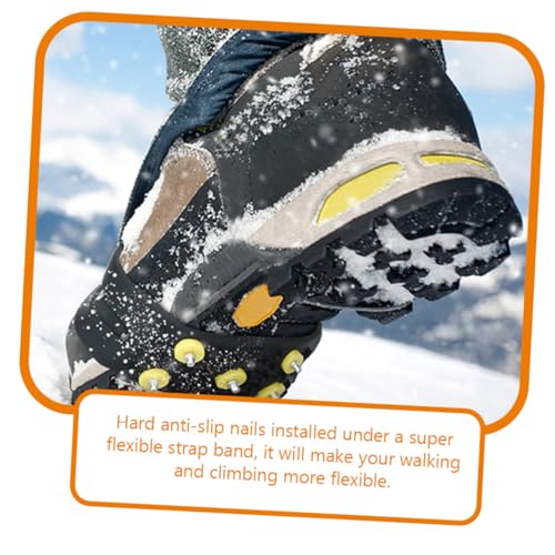 Healvian 3 Paare Spikes für Schuhe Winter Rutsch Schuhkrallen mit Zähnen Tpe Eisgrips für Wanderschuhe und Winterschuhe Strapazierfähige Schneespikes für Damen Herren Breite 11 cm-XXL