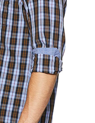 Image of Parx Men's Pure Cotton Checks Pattern Slim Fit Semi Cutaway Collar Full Sleeve Casual Shirt