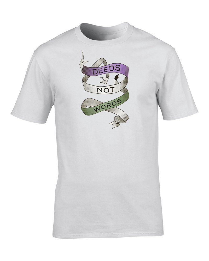 Ice-TeesDeeds NOT Words- Suffrage Movement Slogan - Men's T-Shirt from