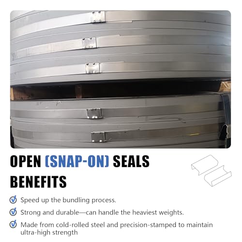 open snap-on seals for 3434 width steel strapping metal clips for packaging banding strong and safe1000pcs