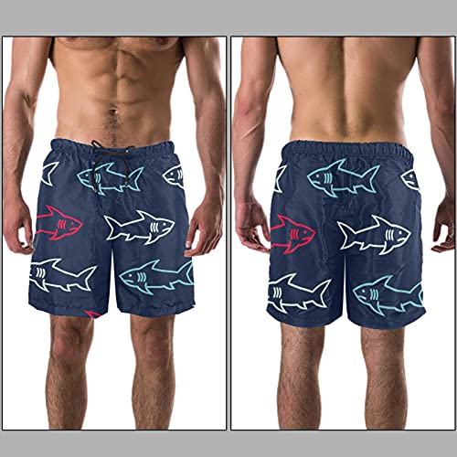 Short de bain pour homme Fish multicolore à séchage rapide et doublure en maille M - 3