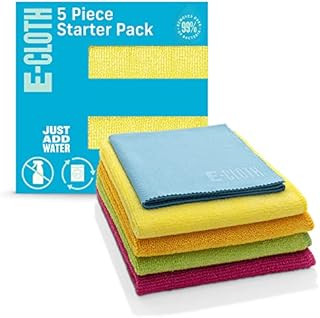 E-Cloth Starter Cleaning Pack, Microfibre, Assorted Colours, 5 Cloth Set, 1 Pack