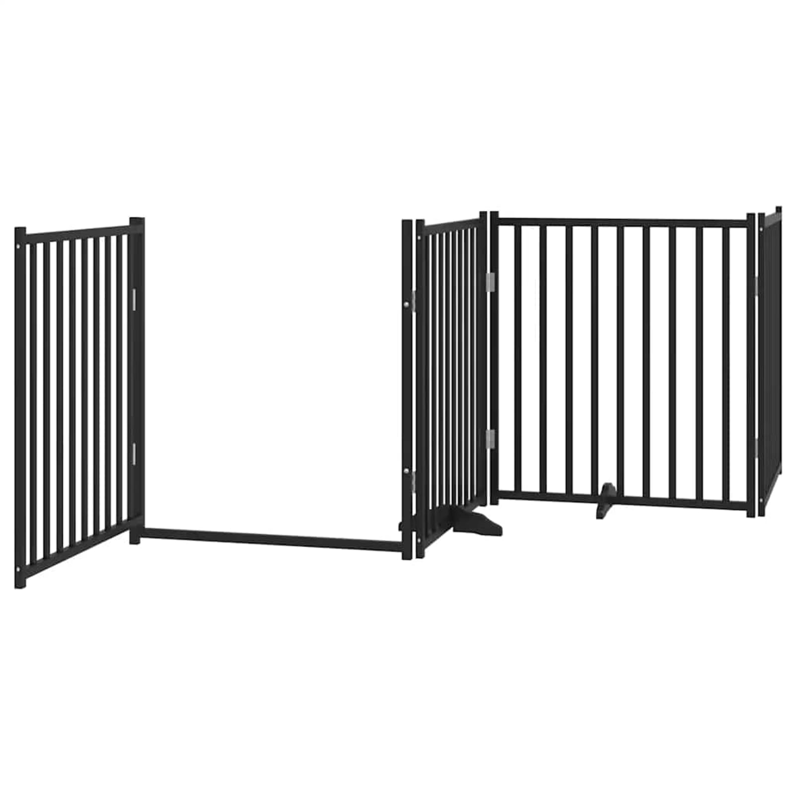 Tidyard 10-TLG. Hundetor mit Tür Faltbar Schwarz 800 cm Pappelholz, Modulares Haustiertor für Zimmer Durchgänge Korridore für Kleintiere wie Hunde Katzen Welpen3155743
