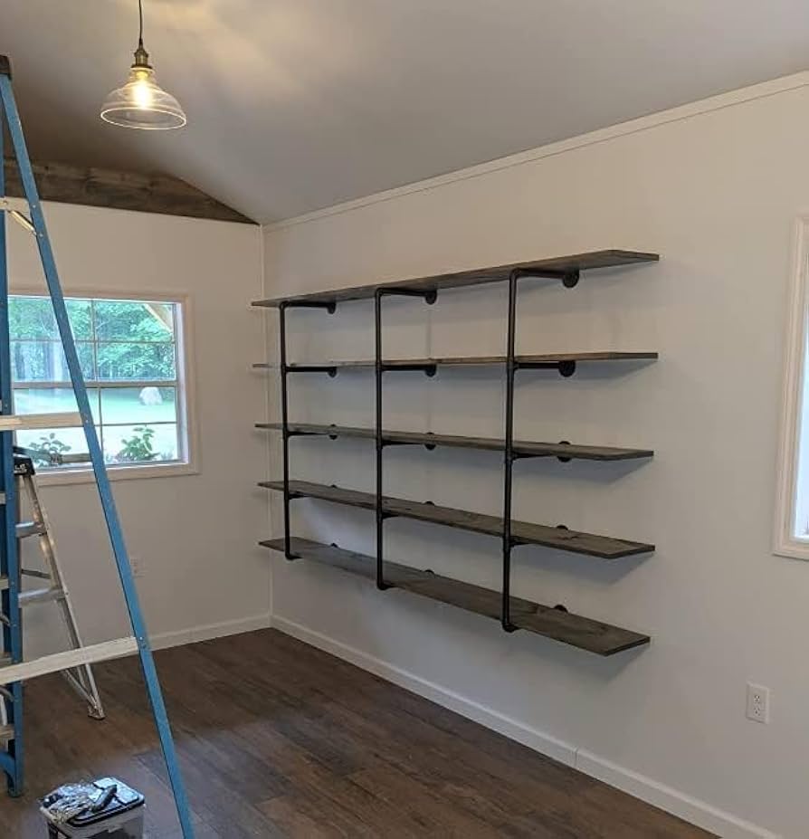 Amazon.com: Tianman Industrial Wall Mount Iron Pipe Shelf Shelves Amazon.com: Tianman Industrial Wall Mount Iron Pipe Shelf Shelves