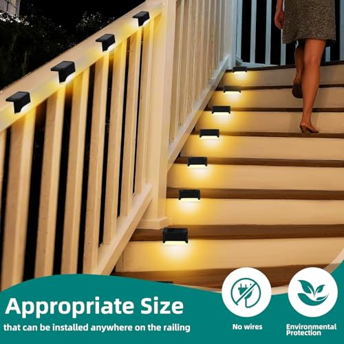 Image of Waterproof Outdoor Solar Lights for Home Balcony Wall Light, Terrace Garden Decoration Solar Lamp Solar Powered Lights for Deck Stair Step Gate Boundary Fence (12, Standard)