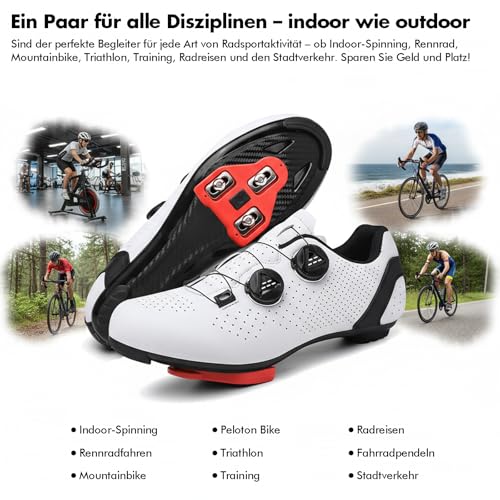 YIHOODA Fahrradschuhe Herren Damen Rennrad Schuhe Kompatibel mit Peloton SPD SPD-SL Look Delta/Keo Atmungsaktive Radschuhe für Rennrad, MTB & Indoor Cycling