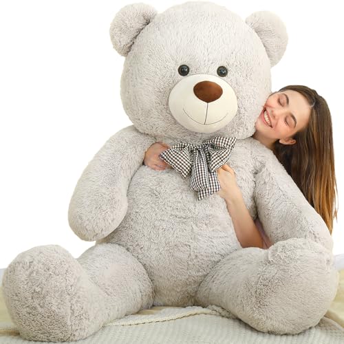 MorisMos 140cm riesen Teddy, groß teddybär XXL Valentinstag deko bär, weich XXL Kuscheltier plüschbär Kinder Jungen männer Mann fruend