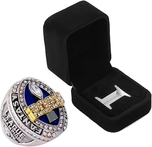 Anillo de campeonato de fútbol de fantasía 2023 Premio Trofeo Premio Deporte MVP ganador FFL League Champion Ring con caja