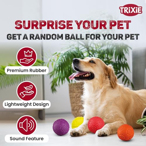 Image of TRIXIE Sport Ball Natural Rubber Toy with Sound for Pet Dog /Cat,o 7 cm