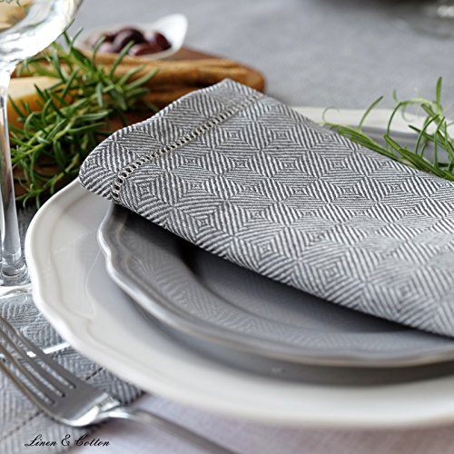 LINEN & COTTON Set di 4 Tovaglioli Scandi con