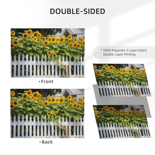 Drapeau de clôture tournesols blancs 1,2x1,8m double face - 4