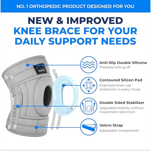 Image of Modvel ELITE Knee Brace for Men & Women - Patella Gel Pads & Side Stabilizers for ACL, Meniscus Tear, Arthritis & Injury Recovery - Maximum Support for Running, Sports & Joint Pain Relief