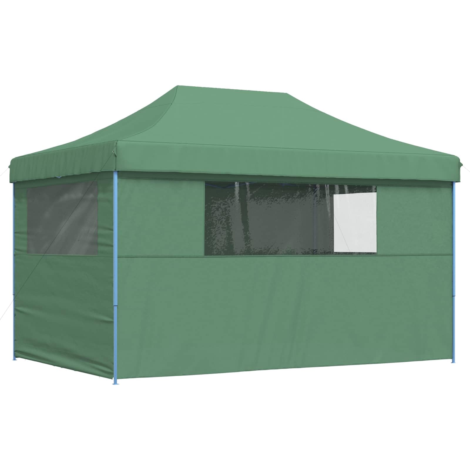 Party-Zelt Grün 292 x 440 x 315 cm aus Oxford-Stoff mit pulverbeschichtetem Stahlrahmen und dreistufiger Höhenverstellung für Garten Terrasse Balkon Outdoor-Sonnenschutz