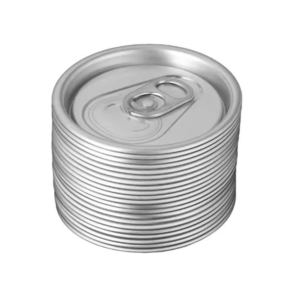 Hndhbfgrt Aluminum Pull Ring Lid 100pcs Collection Can with Open Lids for Beer, Soda Beverage Plastic Bottle Containers