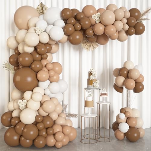 146Pcs Brown Balloons Garland Arch Kit, DIY 18"12"10" Coffee Brow...