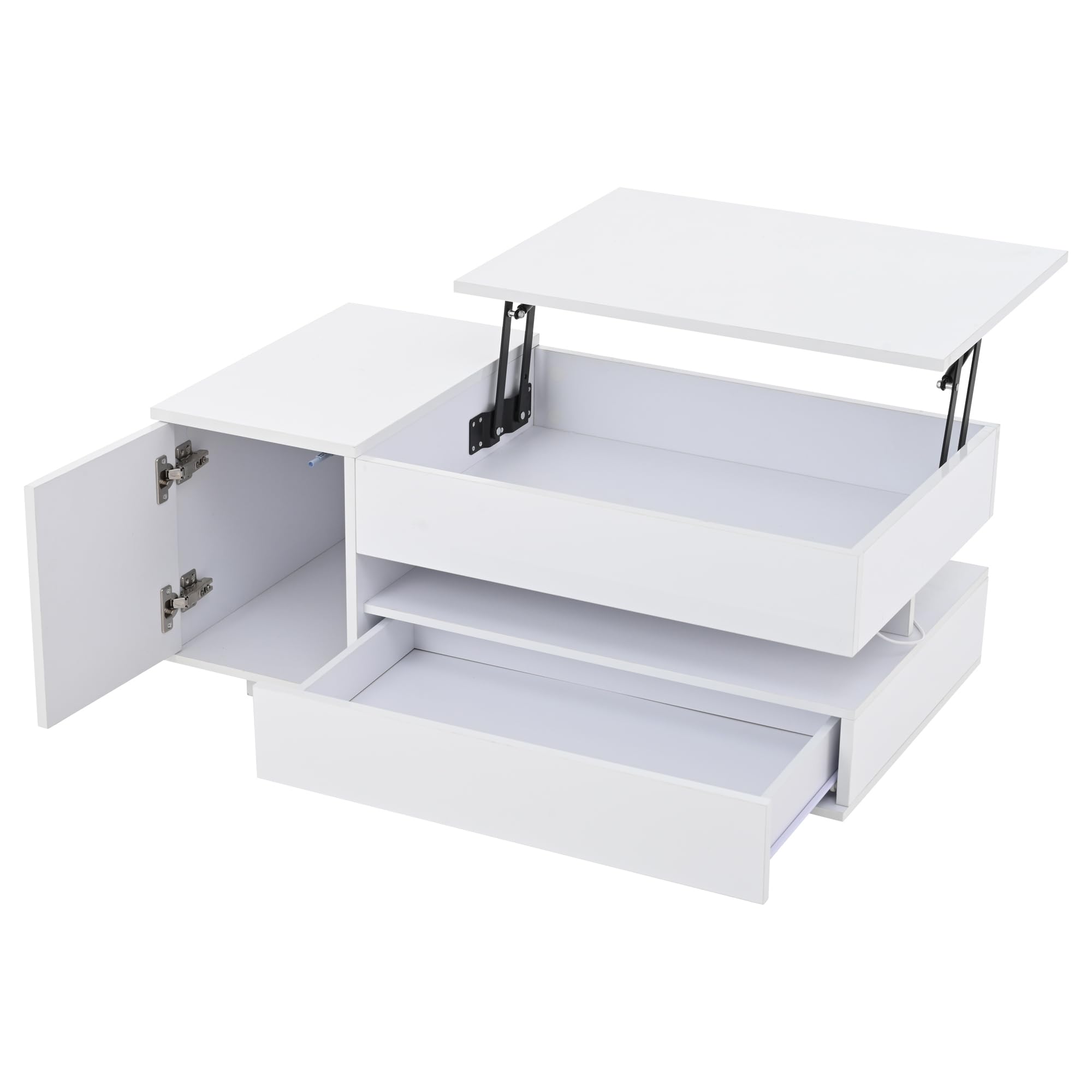 Stolik kawowy z regulacją wysokości 95 x 50 cm | stolik do sofy, LED